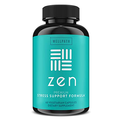 Product Cover Zen Anxiety and Stress Relief Supplement - Natural Herbal Formula Supporting Calm, Positive Mood with Ashwagandha, L-Theanine, Rhodiola Rosea - 60 Vegetarian Capsules
