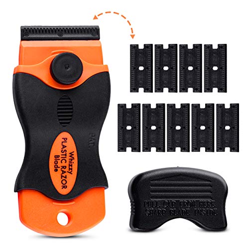 Product Cover Whizzy Wheel Plastic Razor Blades Scraper with Contoured Grip. 20 Blade Edges and Ideal for Car Vinyl, Decal & Tint Removal