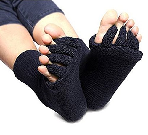 Product Cover ReachTop Black Yoga Five Toe Separator Socks Foot Alignment Stretch Sports Socks
