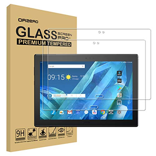 Product Cover (2 Pack) Orzero for Lenovo Moto Tab (AT＆T), Lenovo X704, TB-X704A Tempered Glass Screen Protector, 9 Hardness HD Anti-Scratch Bubble Free (Lifetime Replacement)