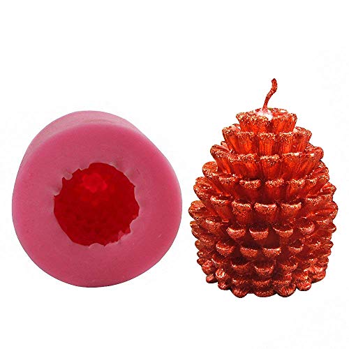 Product Cover 3D Pine Cone Candle Mold - MoldFun Christmas Pinecone Mold for Fondant, Gum Paste, Chocolate, Handmade Soap, Lotion Bar, Wax, Crayon, Clay