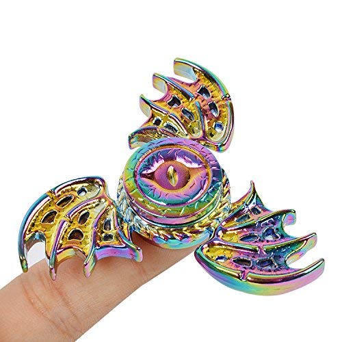 Product Cover Phoenix Cool Dragon Snitch Fidget Hand Spinners Metal Fly Wing Focus Toy Stainless Steel Fingertip Gyro Stress Relief Spiral Twister ADHD EDC Toy Party Favors Birthday Gift for Kids Adults(Rainbow)