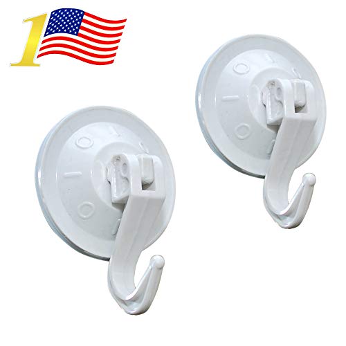 Product Cover Super Powerful Vacuum Suction Hooks - Damage Free (No Drilling, No Screws, No Holes, No Glue) - Perfect for Hanging Your Bags, Cloths, Towels, Kitchen Tools, Bathroom Accessories (2-PACK)