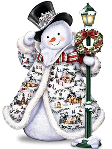 Product Cover DIY 5D Diamond Painting Kit, Square Diamond Cross Stitch Christmas Cute Snowman Embroidery Art Craft for Canvas Wall Decor
