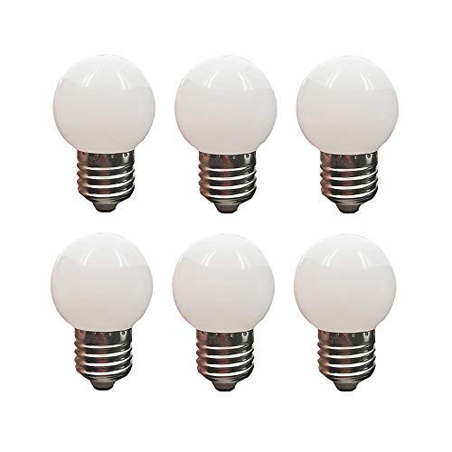 Product Cover LED G14 Light Bulb 1W Soft White 3000K Not Dimmable LED Energy Saving Light Bulbs 10 Watt Equivalent LED Lights for Home E26 6 Pack(1W-E26-Soft White-3000K)