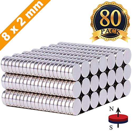 Product Cover FINDMAG 80Pcs 8X2mm Magnets Push Pins,Fridge office Magnets, Dry Erase Board Magnetic pins, Whiteboard Magnets,Refrigerator Magnets