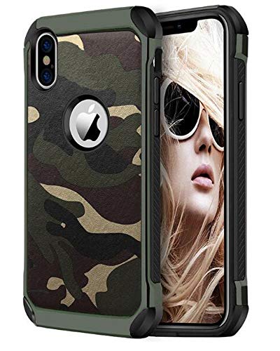 Product Cover FDTCYDS iPhone x Case,Armor Hybrid Rugged Camouflage Case for Apple iPhone x/xs (5.8 inch Edition) - Camo Green