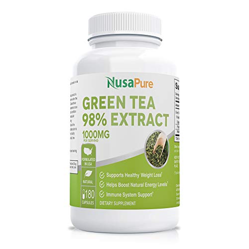 Product Cover Green Tea Extract 98% 1000mg with EGCG 180 Capsules (Non-GMO & Gluten Free) Max Potency for Weight Loss & Metabolism Boost - Natural Caffeine for Gentle Energy