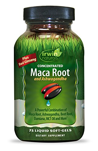 Product Cover Irwin Naturals, Concentrated Maca Root and Ashwagandha, 75 Liquid Soft-Gels