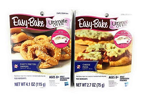 Product Cover Easy Bake Ultimate Easy Bake Oven Party Pretzel Dippsers and Cheese Pizza Refill Mixes Bundle Set of 2 Refills