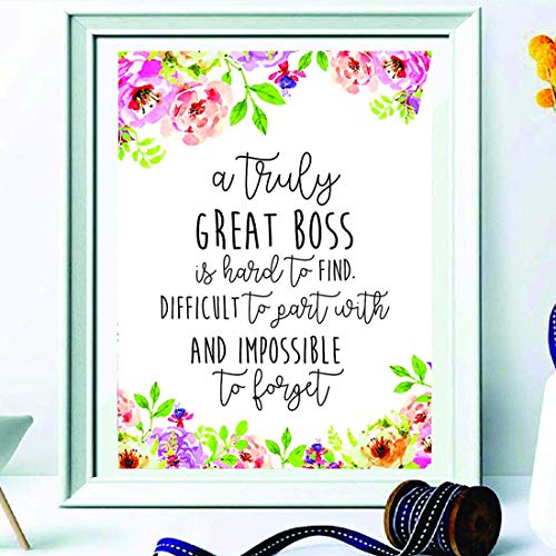 Product Cover Boss Gift - A truly great boss is hard to find - Office Gift - Office Décor - Going Away Retirement Gift - Personalized - Custom Quote Print - Gift for Boss - Special gift - Work Motivational Quote.