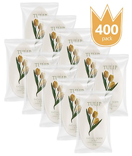 Product Cover TULIP 400 Count Travel/Spa Facial Body Soap 0.7 Ounce Hotel Size In Bulk Individually Wrapped Scented With A Fresh Fragrance