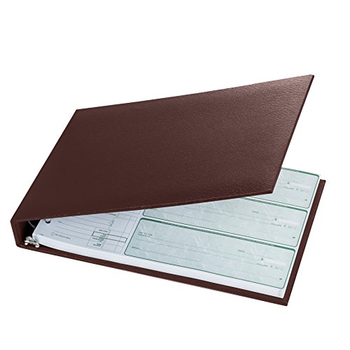 Product Cover Executive 7 Ring Check Binder, 500 Check Capacity, for 9x13 Inch Sheets, with 6 Year Calendar Organizer, Sleek Business Design, Premium Quality - Brown Color (11704)