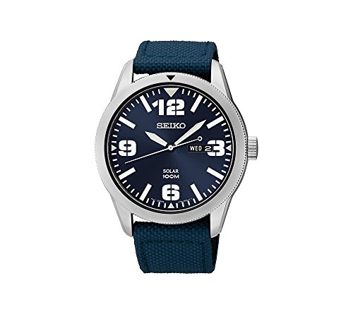 Product Cover Seiko Men's Blue Dial Blue Nylon Strap Solar Watch