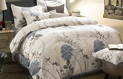 Product Cover Wake In Cloud - Floral Comforter Set, Botanical Flowers Pattern Printed, 100% Cotton Fabric with Soft Microfiber Inner Fill Bedding (3pcs, Queen Size)