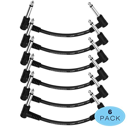 Product Cover Donner 6 Inch Guitar Patch Cable Black Guitar Effect Pedal Cables (6-pack)