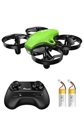 Product Cover Potensic Upgraded A20 Mini Drone Easy to Fly Even to Kids and Beginners, RC Helicopter Quadcopter with Auto Hovering, Headless Mode, Extra Batteries and Remote Control-Green