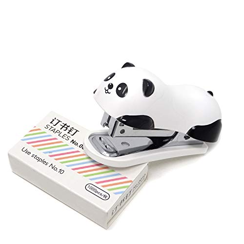 Product Cover Honbay Portable Mini Cute Panda Desktop Stapler Set with 1000PCS No.10 Staples for Office School Home or Travel Use
