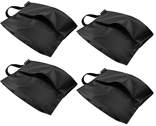 Product Cover Bagail Travel Shoe Bags Set of 4 Lightweight Waterproof Nylon Storage Bag for Men & Women (Standard Size, Black (2 XL & 2 Standard))