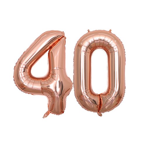 Product Cover BALONAR 40 inch Jumbo 40th Rose Gold Foil Balloons for Birthday Party Supplies,Anniversary Events Decorations and Graduation Decorations (ROSE40)