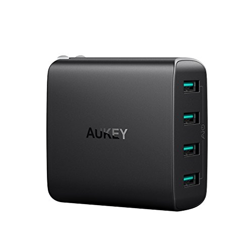 Product Cover AUKEY USB Wall Charger with 4-Ports 40W / 8A Output & Foldable Plug, Compatible iPhone Xs/XS Max/XR, Samsung Galaxy Note8 / S8, iPad Pro/Air 2 / Mini 4 and More