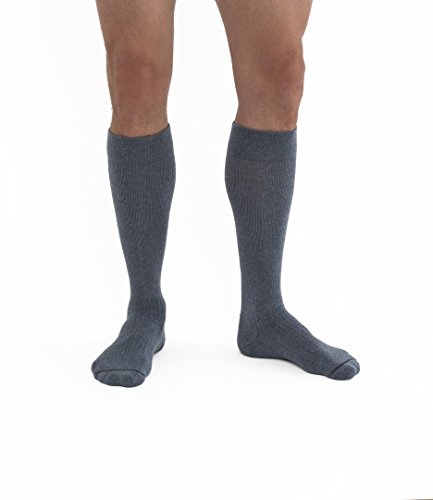 Product Cover Jobst Unisex Activewear Knee High Socks - 15-20 mmHg Full Denim Blue Large Full 7514712