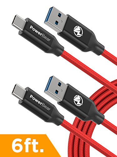 Product Cover PowerBear USB C Cable [2 Pack] Type C Cable Fast Charging - 6 Foot
