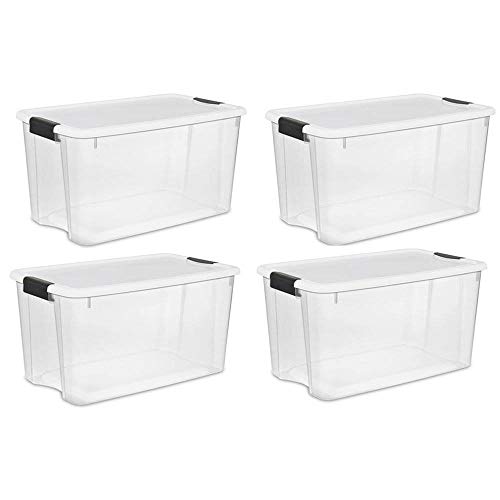 Product Cover STERILITE 70-Quart Clear Storage Container Box Tote (4 Pack)
