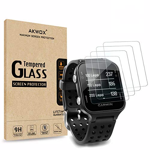 Product Cover (Pack of 4) Tempered Glass Screen Protector for Garmin Approach S20, Akwox [0.3mm 2.5D High Definition 9H] Premium Clear Screen Protective Film for Garmin Approach S20