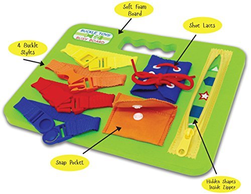 Product Cover BUCKLE TOY BUSY BOARD - Learn to Snap, Zip, Tie Shoe Laces and Buckle