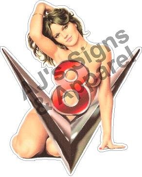 Product Cover AJ's Signs & Apparel V8 Pin Up Vinyl sticker style 1 5
