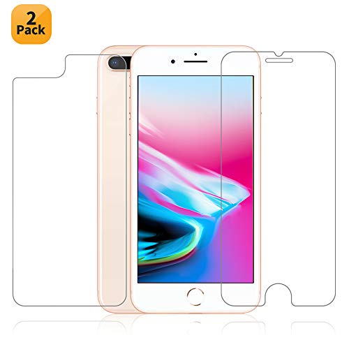 Product Cover Maxdara iPhone 8 Plus Front and Back Tempered Glass Screen Protector, Ultra Thin Touch Accurate Anti Scratch Screen Protector Case Friendly Lifetime Replacements for iPhone 8 Plus 5.5 inches (2 Pack)