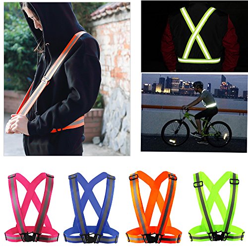 Product Cover Comidox Reflective Vest with Hi Vis Bands, Fully Adjustable & Multi-purpose: Running, Cycling, Motorcycle Safety, Dog Walking - High Visibility Blue 1PCS