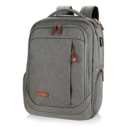 Product Cover KROSER Laptop Backpack Large Computer Backpack Fits up to 17.3 Inch Laptop with USB Charging Port Water-Repellent School Travel Backpack Casual Daypack for Business/College/Women/Men-Grey
