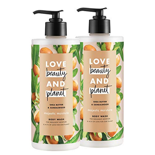 Product Cover Love Beauty And Planet Majestic Moisture Body Wash Shea Butter & Sandalwood, Vegan, Paraben Free, and Sulfate Free, 16 oz, 2 count