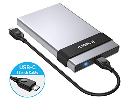Product Cover ineo 2.5 Inch USB 3.2 Gen 2 Type C (10Gbps) Aluminum External Hard Drive Enclosure for 2.5 Inch 9.5mm / 7mm SATA HDD SSD [C2561c]