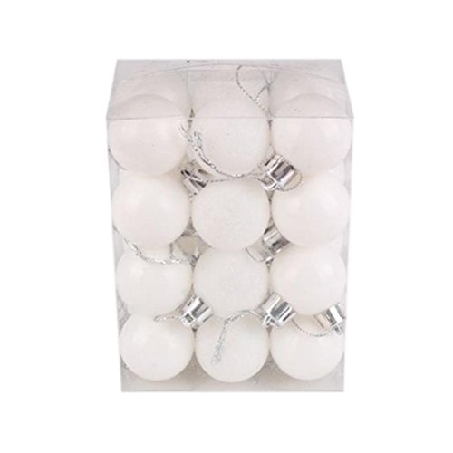 Product Cover Hot Sale! Clearance!Todaies Christmas Xmas 24 Pcs Tree Ball Bauble Hanging Home Party Ornament Deco (3cm, White)