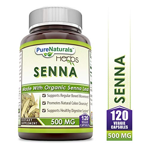 Product Cover Pure Naturals Organic Senna 500 mg Veggie Capsules- Raw, Vegan, Gluten-Free, Plant-Based Nutrition - Promotes Digestive Health, Detoxification & Overall Well-Being* (120 Count)