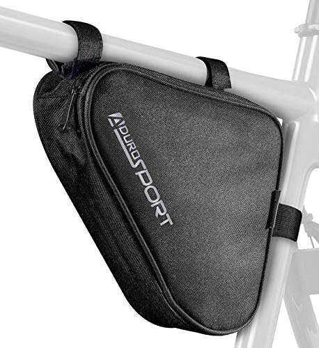 Product Cover Aduro Sport Bicycle Bike Storage Bag Triangle Saddle Frame Pouch for Cycling (Black)