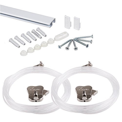 Product Cover STAS Art Hanging System cliprail pro White 150 cm - Complete kit, incl. 2 Cords 150cm with 2 Hooks