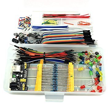 Product Cover HJ Garden Electronic Component Assorted Kit for Arduino, Raspberry Pi, STM32 etc. 830 Breadboard + Jumper + Power Module + Resistor + Capacitor + LED + Switch ( Pack of 458pcs )