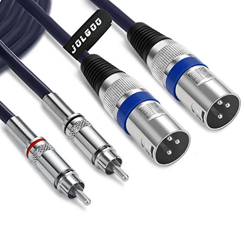 Product Cover RCA to XLR Cable, Dual RCA Male to Dual XLR Male Cable, 2 RCA Male to 2 XLR Male HiFi Audio Cable, 4N OFC Wire, for Amplifier Mixer Microphone, 5 Feet JOLGOO