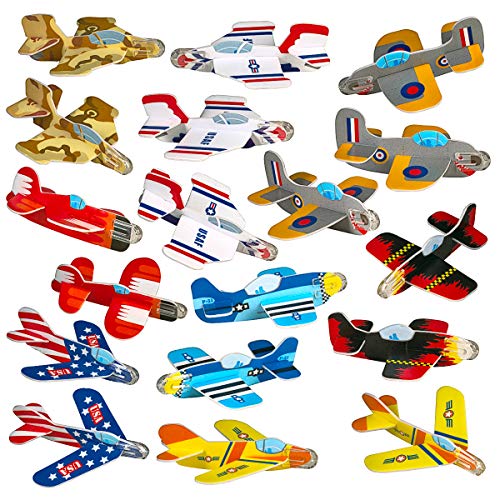 Product Cover Neliblu Airplane Gliders for Kids Bulk Pack of 72 Individually Wrapped Flying Plane Toys - Lightweight Foam Air Planes Assorted Designs - Bulk Toys for Kids, Great Birthday Party Favors for Kids