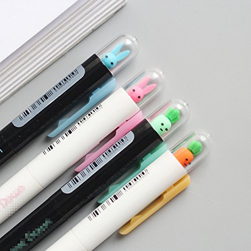Product Cover Cute Kawaii Rabbit and radish Press Shape Gel Ink Pens school office supplies for girls Stationery novelty pens for kids stationary (4)