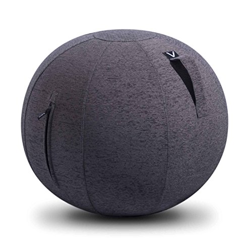 Product Cover Vivora Luno - Sitting Ball Chair for Office and Home, Lightweight Self-Standing Ergonomic Posture Activating Exercise Ball Solution with Handle & Cover, Classroom & Yoga, Standard