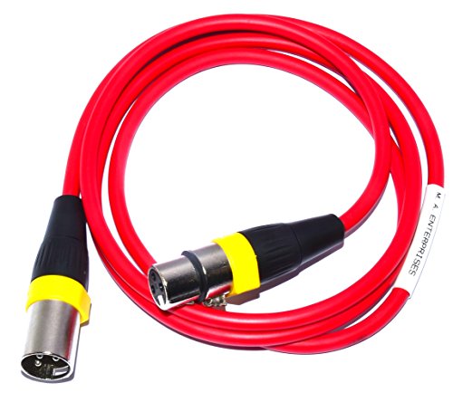 Product Cover MA XLR Male To Female Cable 3 pin Microphone Mic extension Balanced Audio Microphone Guitar Amplifier Mixer Cable (M - F) - Red Color (5 Mtr.)
