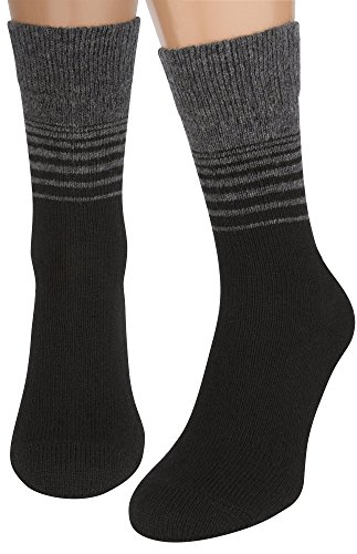 Product Cover Air Wool Socks, 2 packs Merino Wool Organic Cotton Rich Mens Black Dress Socks
