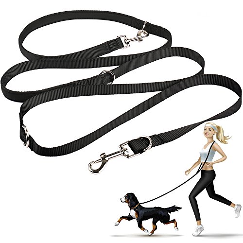 Product Cover oneisall Hands Free Dog Leash,Multifunctional Dog Training Leads,8ft Nylon Double Leash for Puppy,Small & Large Dogs