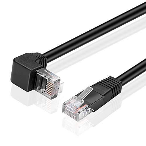 Product Cover TNP Cat6 Ethernet Cable (Right Angle Down, 10 FT) - RJ45 90 Degree Network Connector 500 MHz 10 Gigabit Gold Plated Patch Plug Wire LAN Cord for PS4 Fire-Stick Xbox One Smart TV Gaming & Computer