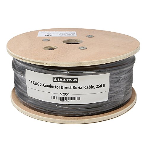 Product Cover Lightkiwi S2951 14AWG 2-Conductor 14/2 Direct Burial Wire for Low Voltage Landscape Lighting, 250ft